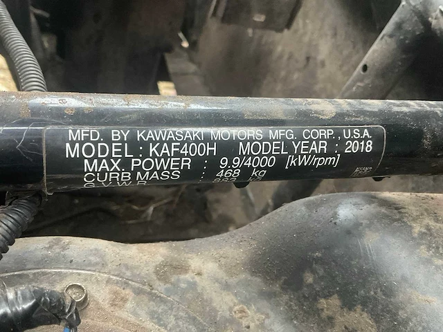 2018 kawasaki kaf400h mule sx transportvoertuig - afbeelding 15 van  24