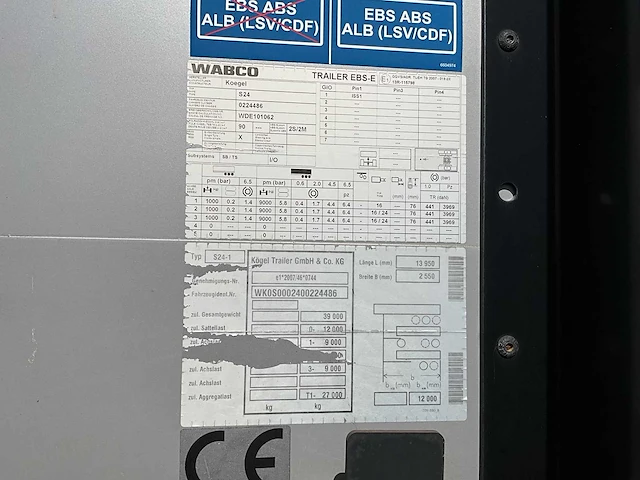 2018 kögel sn24 schuifzeil oplegger ov-91-bb - afbeelding 18 van  26