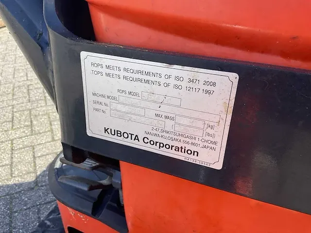 2018 kubota u10-3 minigraafmachine - afbeelding 13 van  13