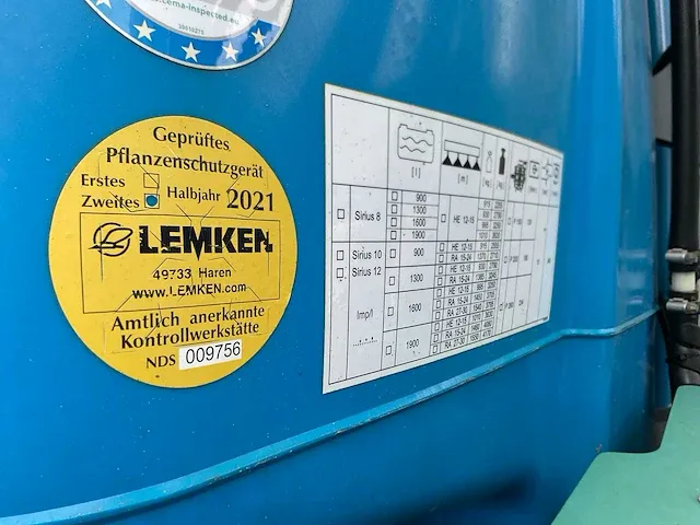 2018 lemken sirius 12/1900 veldspuit (dgps) (c-a) - afbeelding 15 van  57