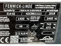 2018 linde e14-02 vorkheftruck - afbeelding 7 van  15