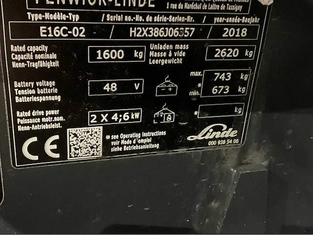 2018 linde e16c-02 vorkheftruck - afbeelding 11 van  19