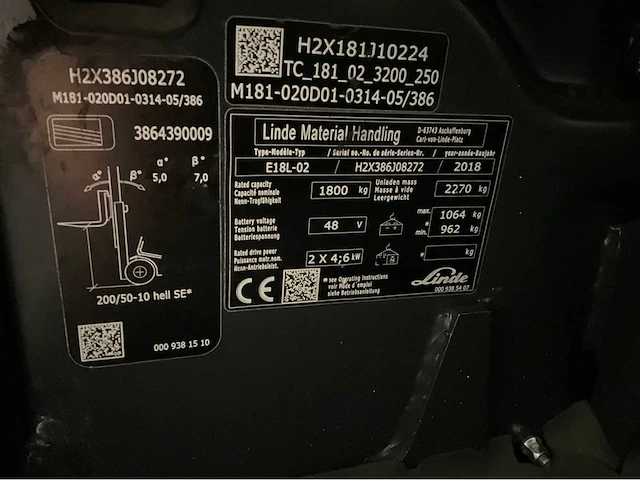 2018 linde e18l-02 1800kg bomvolle vorkheftruck - afbeelding 20 van  27