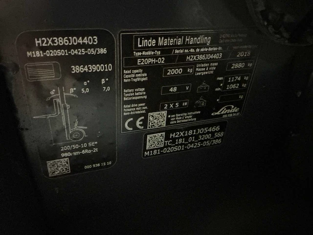 2018 linde e20ph-02 vorkheftruck - afbeelding 11 van  20