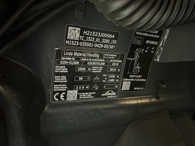 2018 linde e25 vorkheftruck - afbeelding 11 van  19