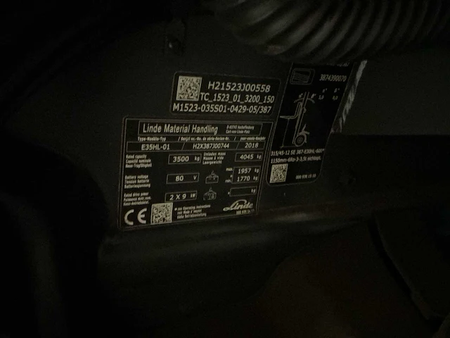 2018 linde e35 vorkheftruck - afbeelding 9 van  17