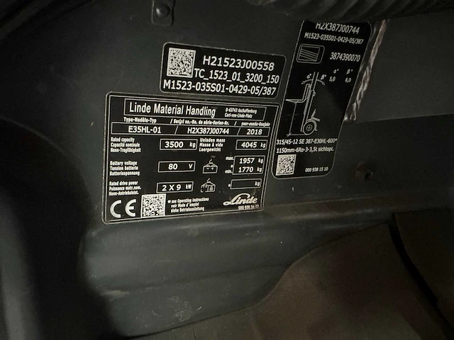2018 linde e35 vorkheftruck - afbeelding 4 van  12