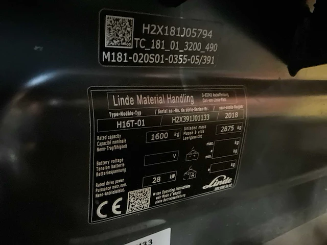 2018 linde h16t-01 vorkheftruck - afbeelding 5 van  13