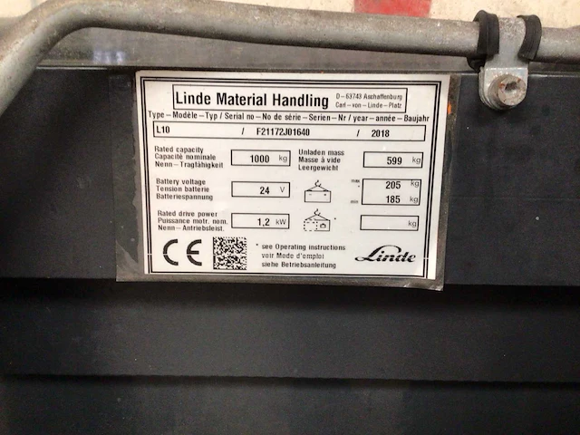 2018 linde l10 stapelaar - afbeelding 2 van  10