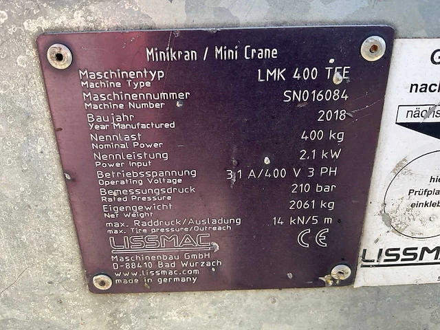 2018 lissmac lmk400 tfe lijmkraan - afbeelding 9 van  17