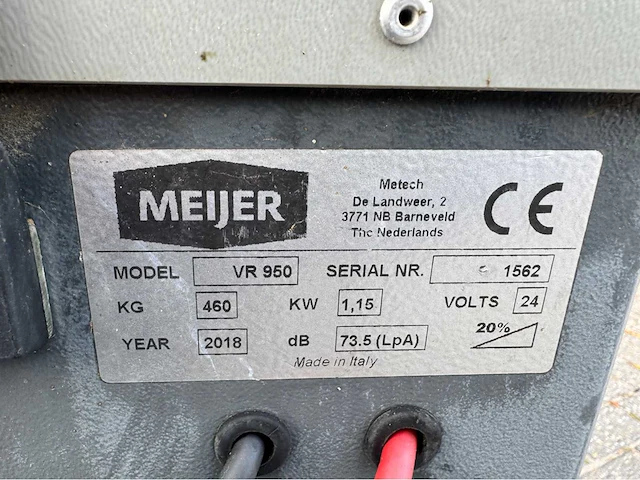 2018 meijer vr 950 zelfrijdende veegmachine - afbeelding 4 van  13