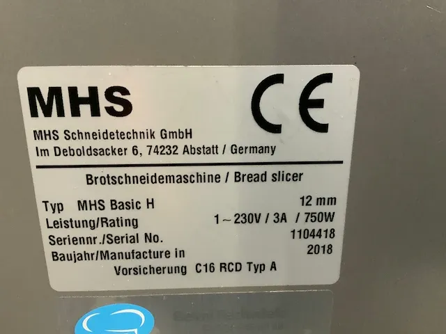 2018 mhs basic h broodsnijmachine - afbeelding 9 van  9