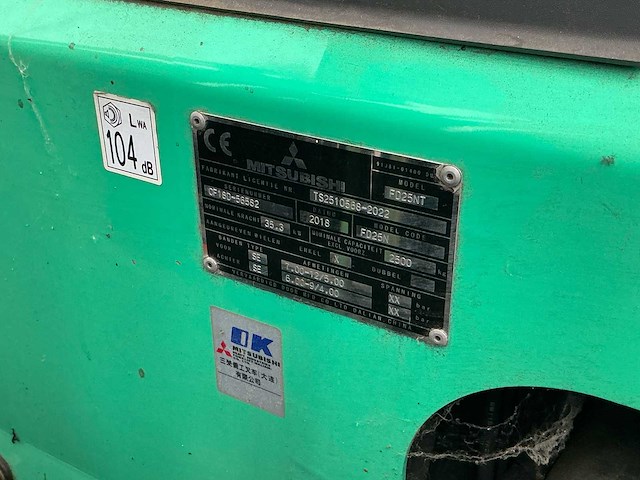 2018 mitsubishi 2.5d vorkheftruck - afbeelding 2 van  15
