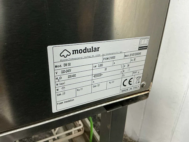2018 modular dw50 korvenvaatwasmachine - afbeelding 5 van  5