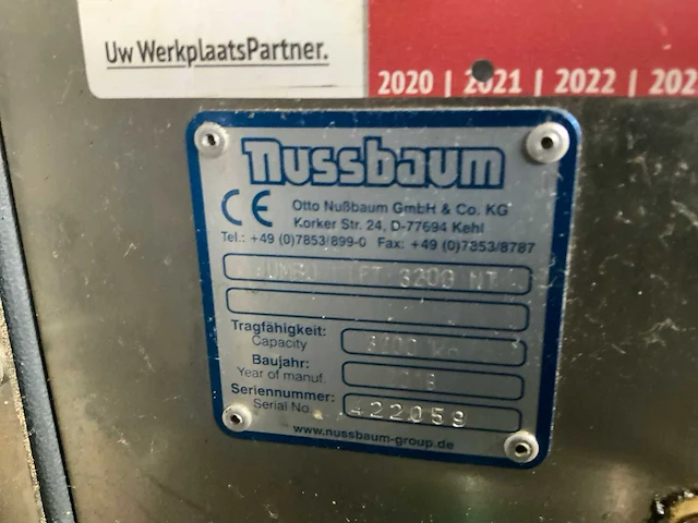 2018 nussbaum jumbo lift 3200 nt hefbrug - afbeelding 7 van  8