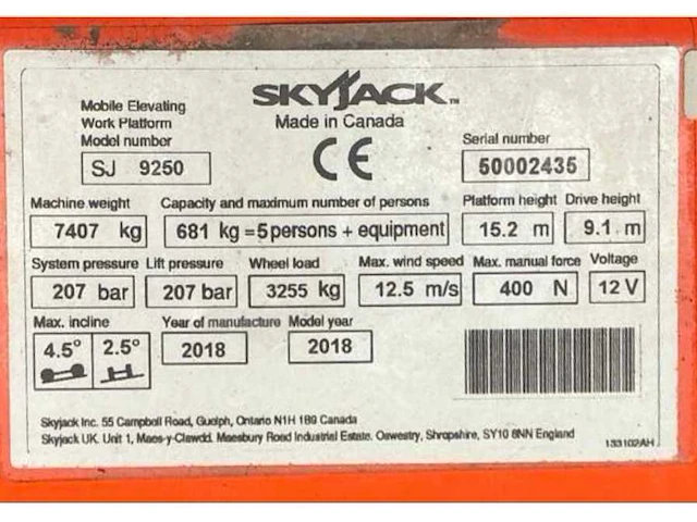 2018 skyjack hoogwerker 4x4 - afbeelding 28 van  34