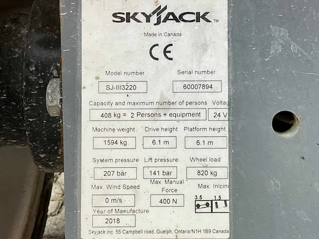 2018 skyjack sj iii 3220 hoogwerker - afbeelding 27 van  33