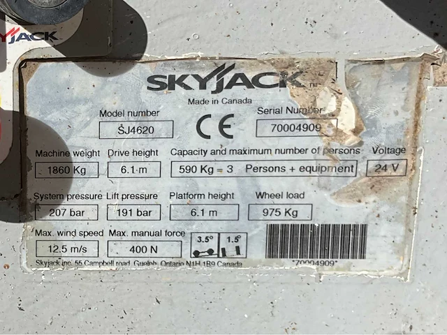 2018 skyjack sj iii 4620 hoogwerker - afbeelding 27 van  33