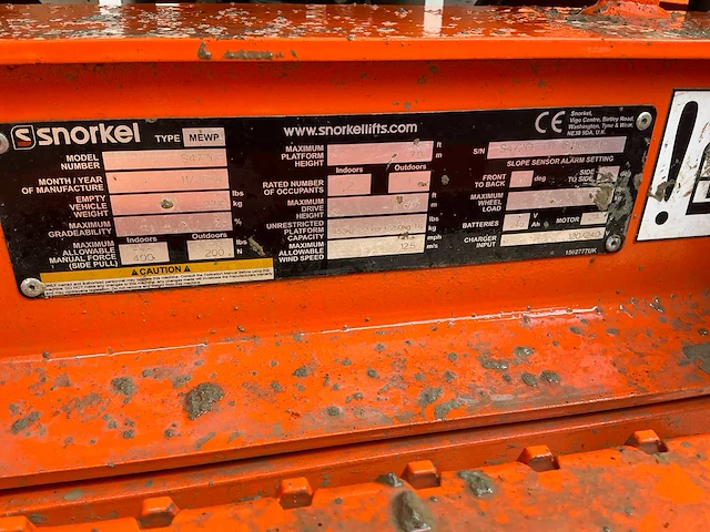 2018 snorkel s4726e hoogwerker - afbeelding 9 van  17