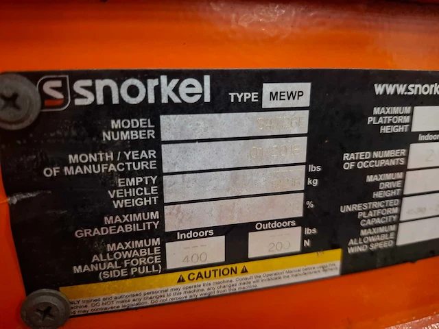 2018 snorkel s4726e hoogwerker - afbeelding 4 van  13