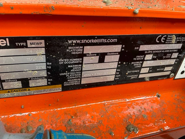 2018 snorkel s4826e hoogwerker - afbeelding 9 van  17