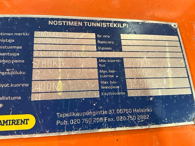 2018 snorkel tm 12 hoogwerker - afbeelding 4 van  13