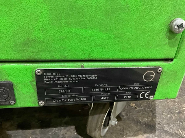 2018 translas clearo2 type w100 toortsafzuiging - afbeelding 4 van  7