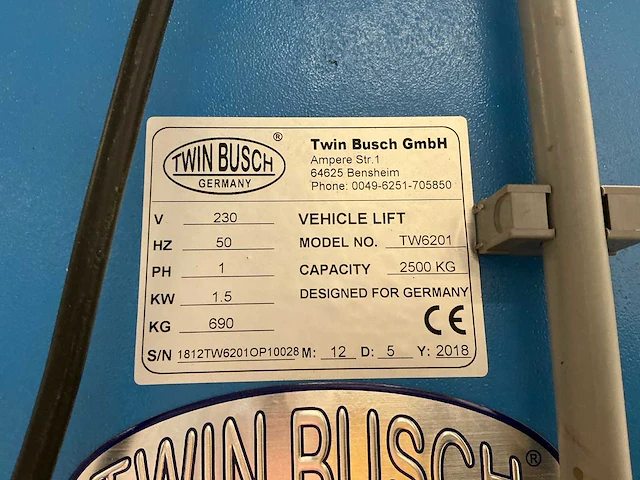 2018 twinbusch tw6201 hefbrug - afbeelding 3 van  8