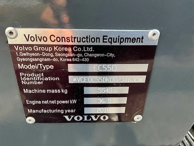2018 volvo ec55d midi graafmachine - afbeelding 19 van  27