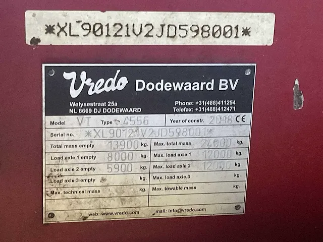 2018 vredo vt4556 (19,5m3) zelfrijdende mesttank - afbeelding 33 van  39