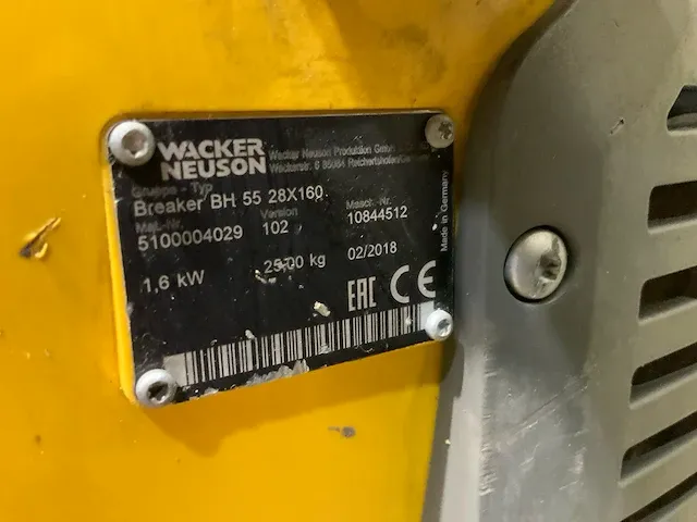 2018 wacker neuson bh55 benzine breekhamer - afbeelding 4 van  4