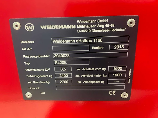 2018 weideman ehoftrac 1160 shovel - afbeelding 30 van  40