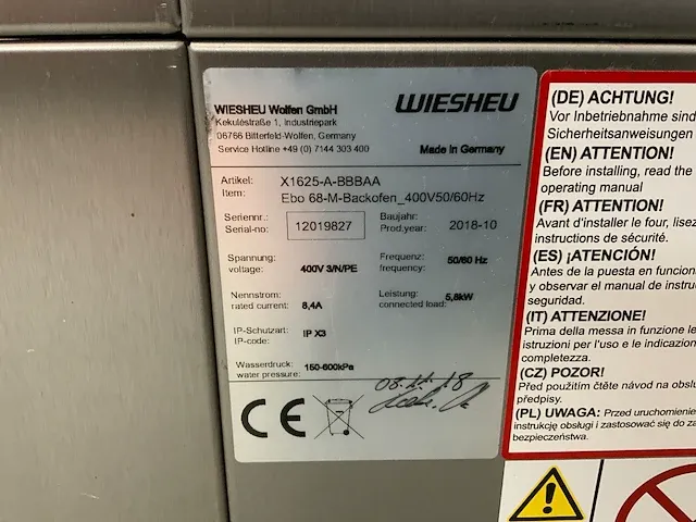 2018 wiesheu - bakkerijoven/dekoven combinatie - afbeelding 3 van  12