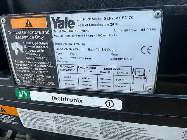 2018 yale glp25vx vorkheftruck - afbeelding 6 van  14