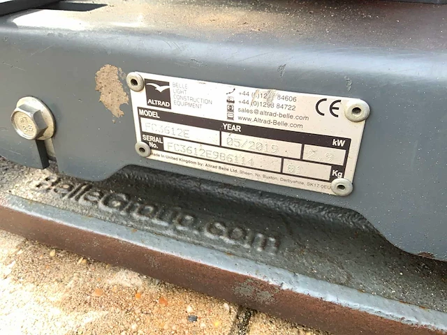 2019 altrad / belle fc3612e trilplaat - afbeelding 5 van  5