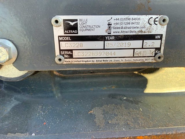 2019 altrad / belle lc3228 compacte trilplaat - afbeelding 6 van  6