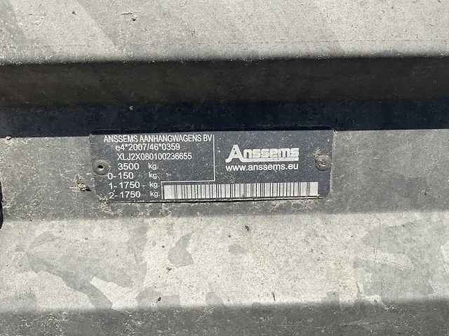 2019 anssems machinetransporter aanhangwagen - afbeelding 2 van  10