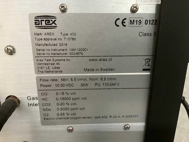 2019 arex 400 4-gas tester - afbeelding 11 van  20
