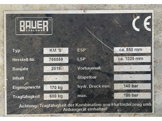 2019 bauer km "s" container kiepapparaat - afbeelding 5 van  6