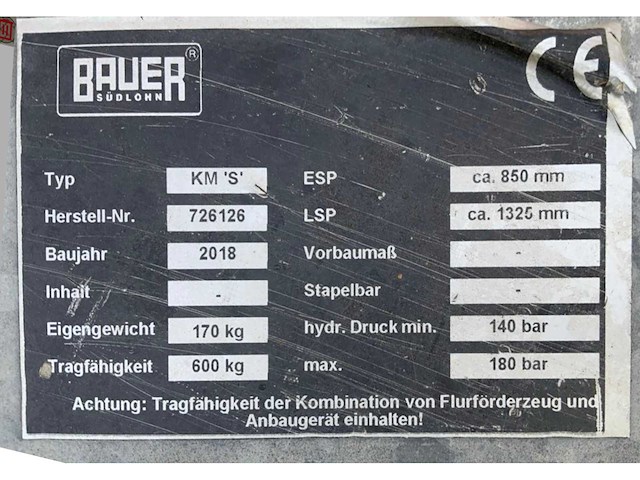 2019 bauer km "s" container kiepapparaat - afbeelding 4 van  4