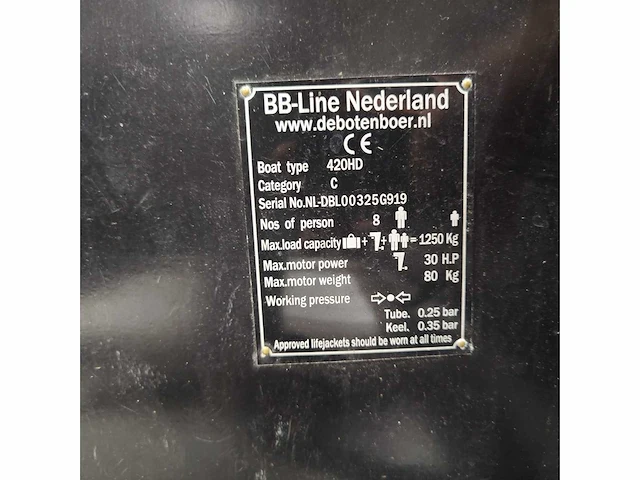2019 bb-line 420hd rubberboot - afbeelding 7 van  7