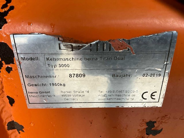 2019 bema 3000 hydraulische veegmachine - afbeelding 14 van  21