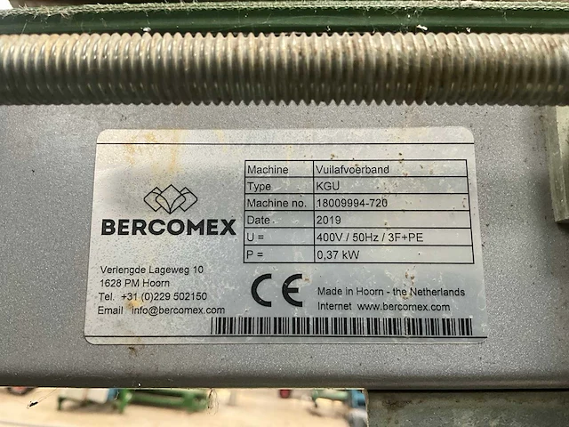 2019 bercomex kgu vuilafvoerband transportband - afbeelding 5 van  5