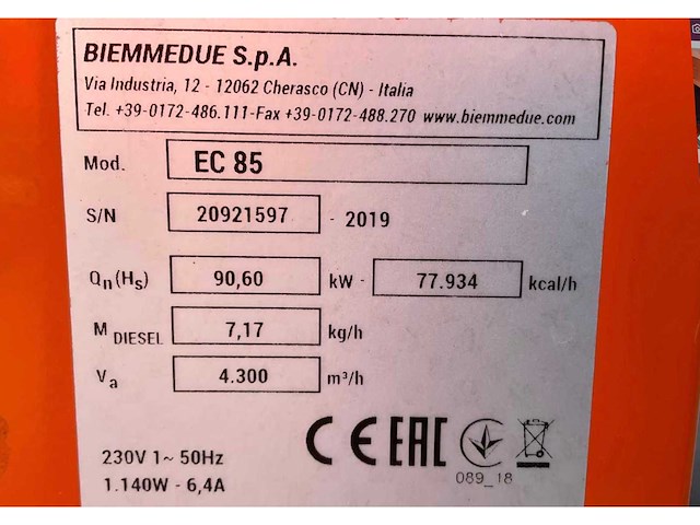 2019 biemmedue ec 85 diesel heater - afbeelding 3 van  11