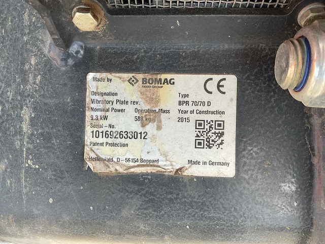 2019 bomag bpr 60/65 d/e trilplaat - afbeelding 5 van  7