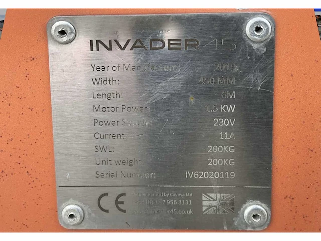 2019 conveya invader 45 transportband - afbeelding 7 van  7