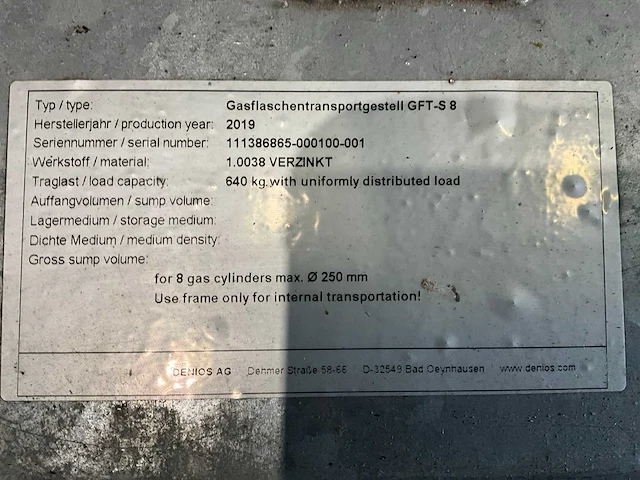 2019 denios gft-s8 gas cilinder houder - afbeelding 6 van  6