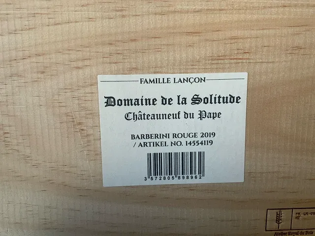 2019 domaine de la solitude barberini rouge rode wijn (6x) - afbeelding 5 van  5