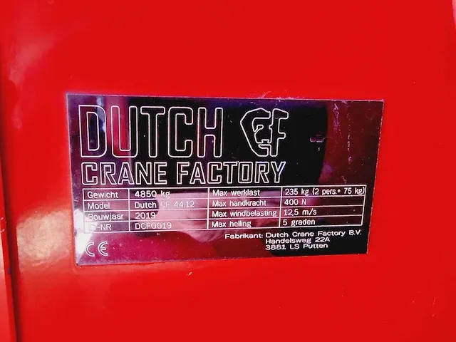 2019 dutch crane factory dutch cf 4412 hoogwerker - afbeelding 36 van  36