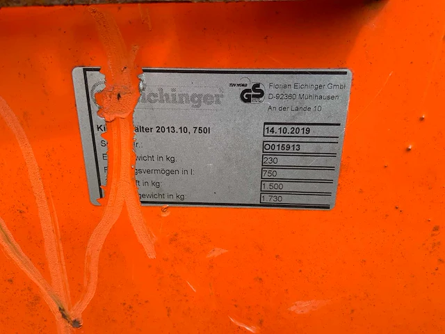 2019 eichinger 2013.10 kantelcontainer / kiepcontainer - afbeelding 5 van  5